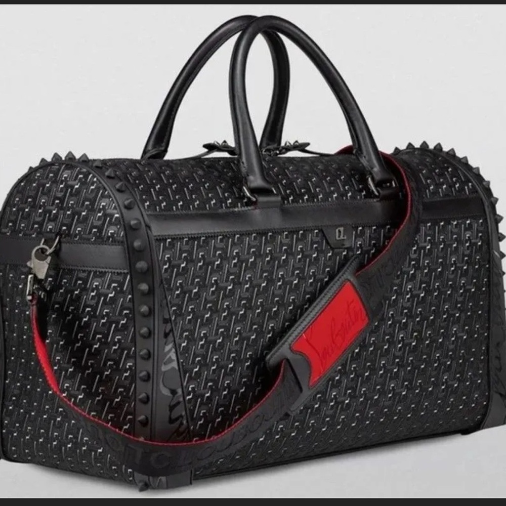 Christian Louboutin Studded Techno CL Sneakender Duffle White Black-NWT